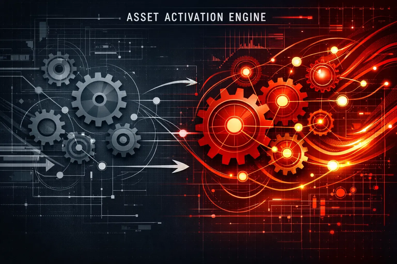 Asset Activation Engine — three interlocking gears